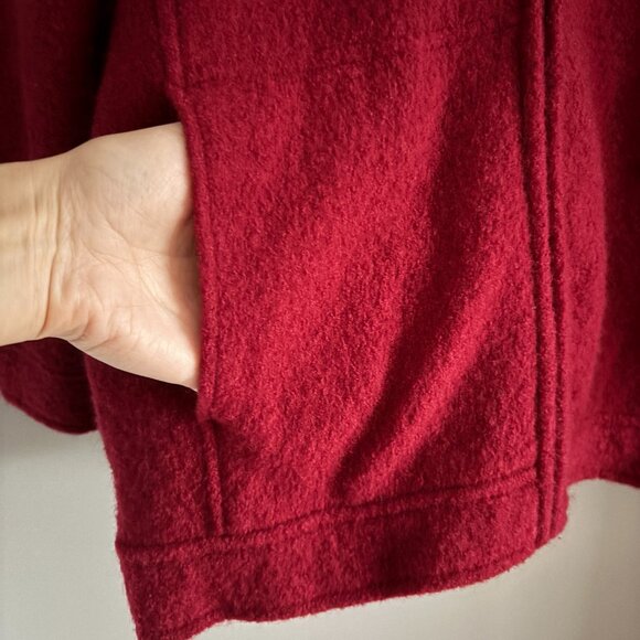 Ruby Red Felted Wool Chore Jacket - Picture 3 of 8
